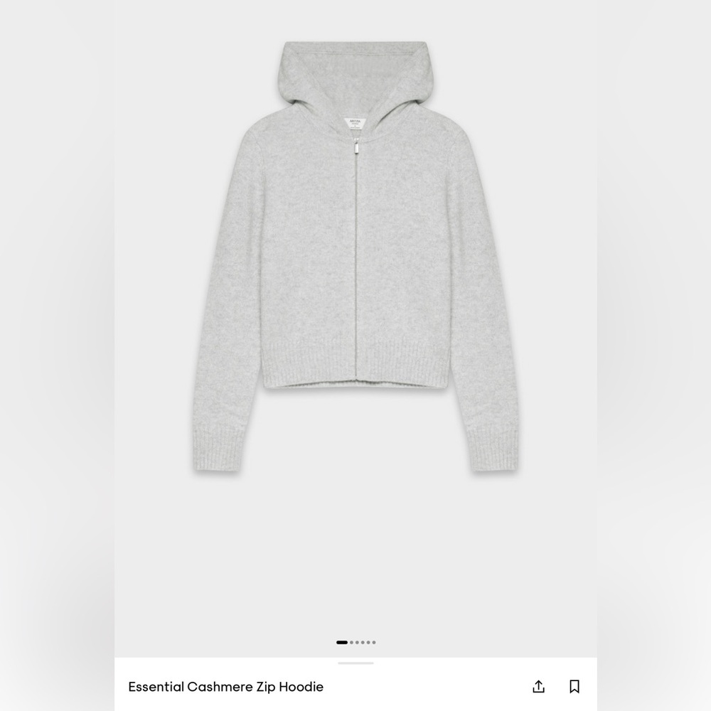 Aritzia Gray Cashmere Zip Hoodie